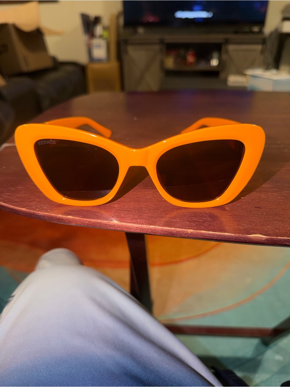 Hermes Orange Cat-Eye Sunglasses — Bold Fashion Frame